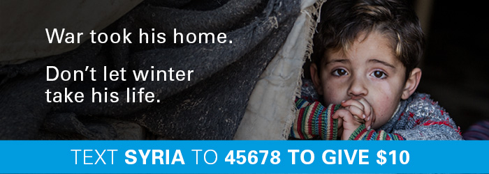 text SYRIA to donate $10 for children in Syria