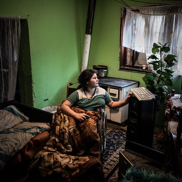 Aleksandra Sinidoli, 11, a Roma girl also in Serbia, has been waiting nearly 18 months for a chance to go back to school since an injury left her with a physical disability.