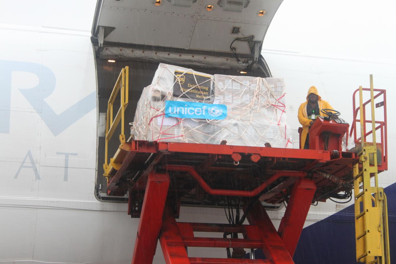 Cargo plane arrives