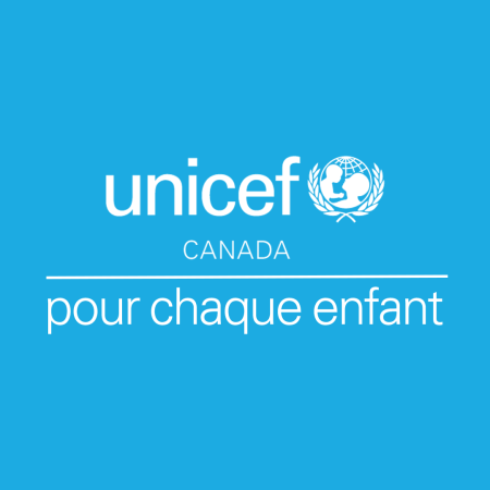 Le logo de l'UNICEF avec la devise : pour chaque enfant
