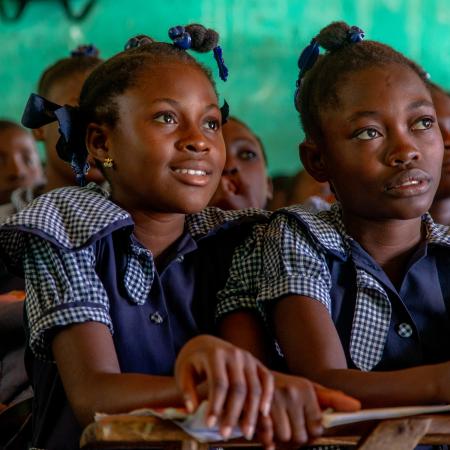 Children receive school kits in remote rural Haiti
