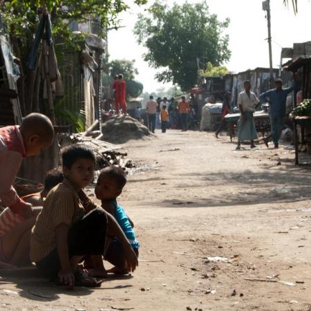 Street children in Bangladesh.