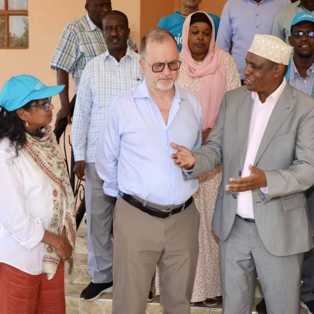 UNICEF Deputy Executive Director, Ted Chaiban having a conversation with the Governor of Marsabit County and UNICEF Kenya Country Representative