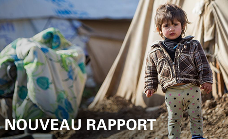 Child standing in refugee camp