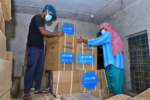 Man unloading boxes