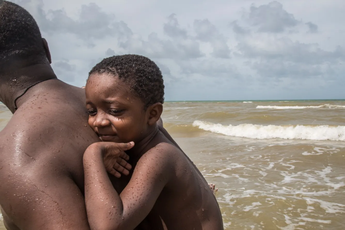 Marshall Mejia’s activities with Orin often include trips to the beach.