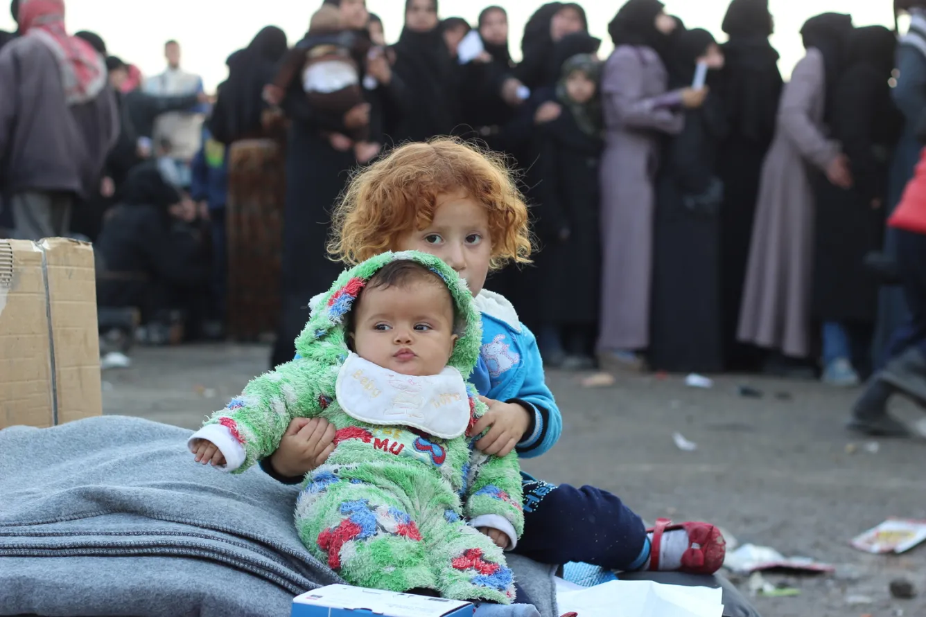 Three-month-old Hala arrived with her mother and older sister in a shelter in Jibreen in December 2016.