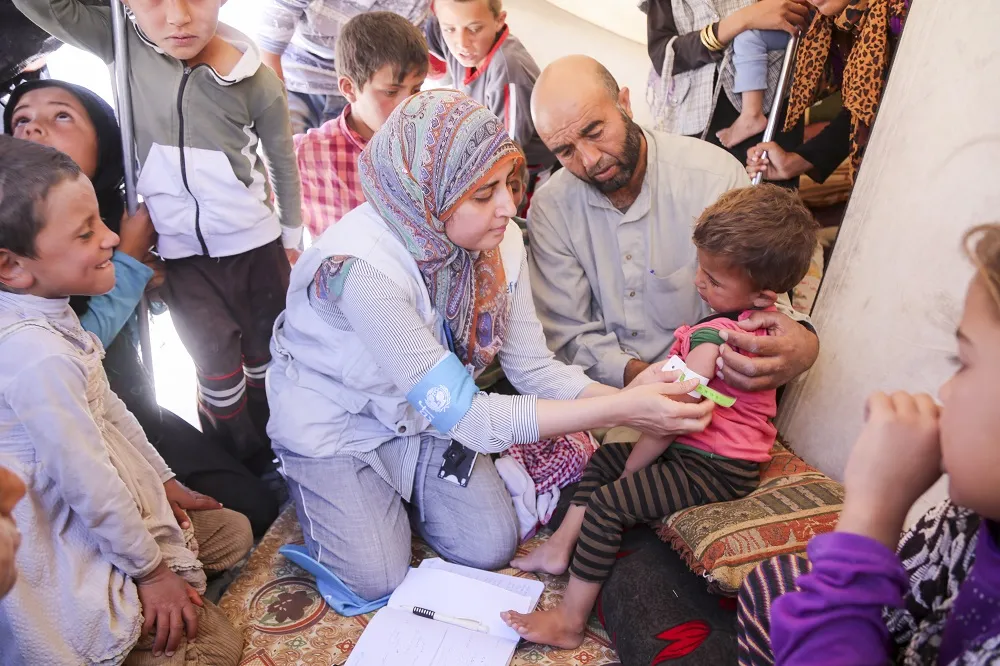 Screening for malnutrition in Ain Issa camp