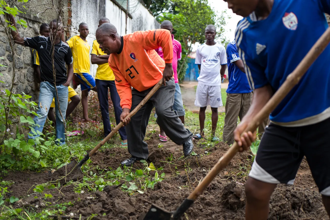 children attend a vocational gardening course