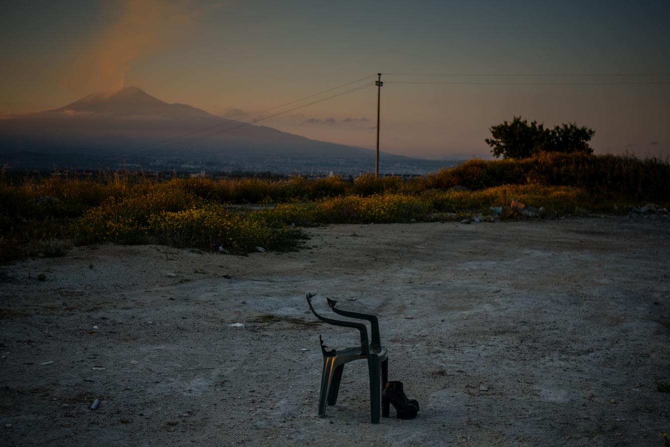 an abandoned chair in Sicily