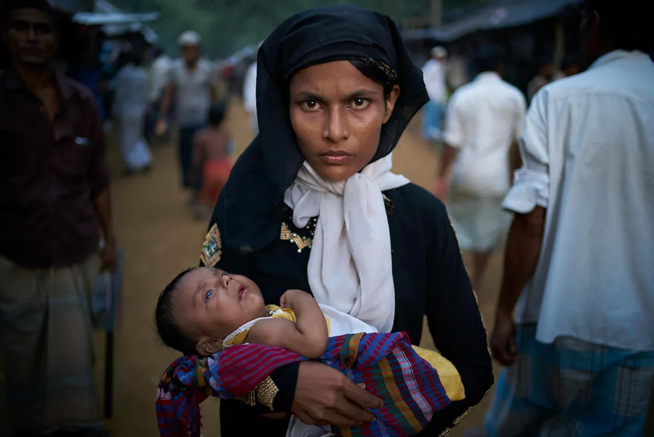 Rohingya mother and baby