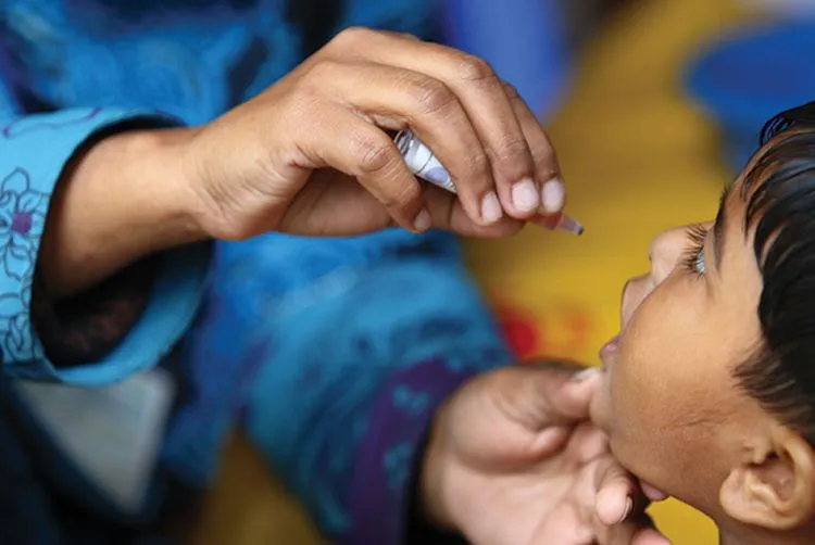 Child getting vaccine
