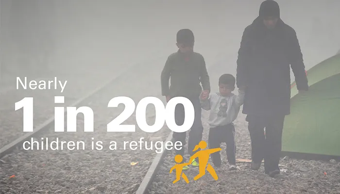 Nearly 1 in 200 children is a refugee