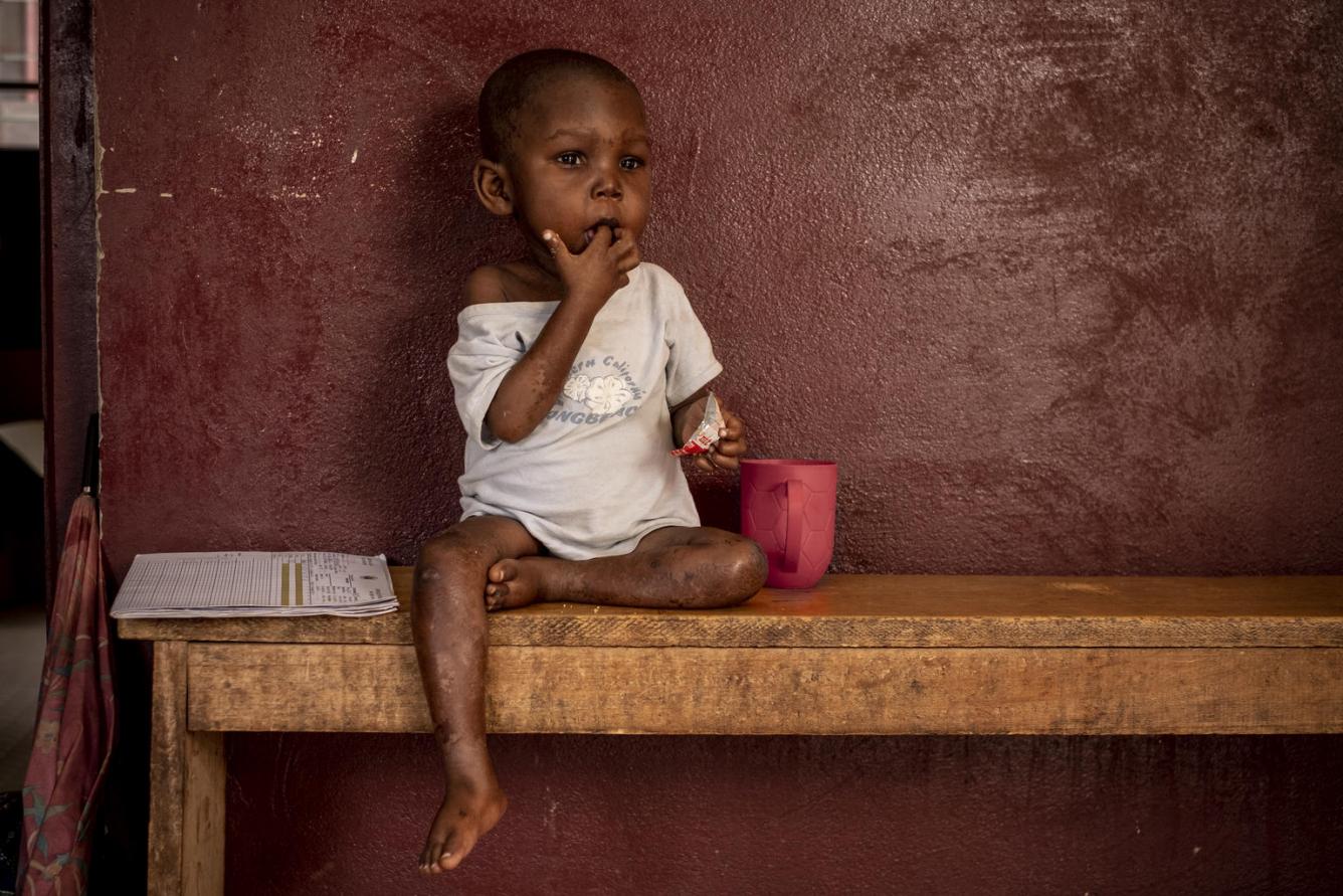 Children at the UNICEF-supported Pediatric Clinic
