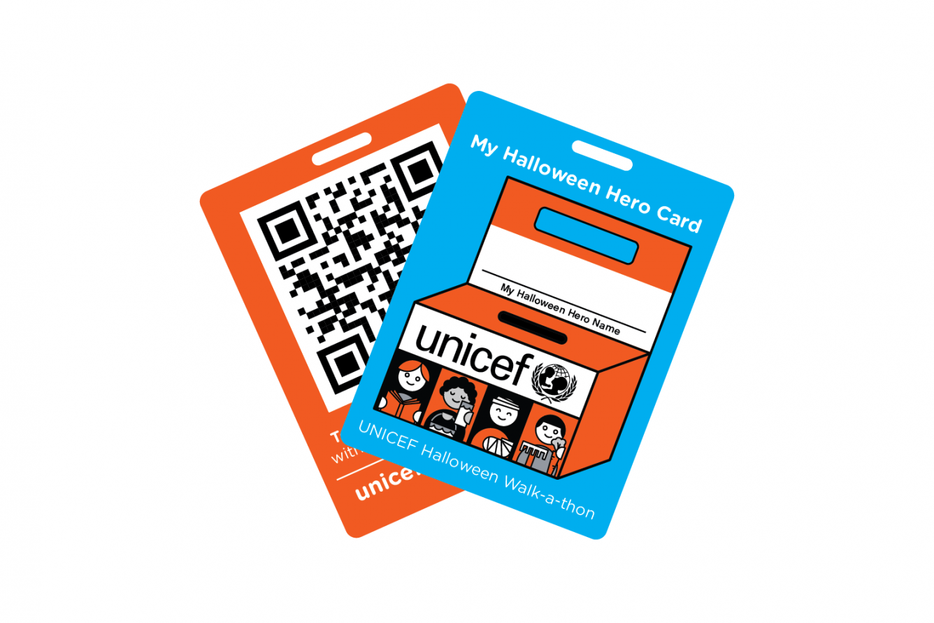 Halloween Hero Card with a QR code