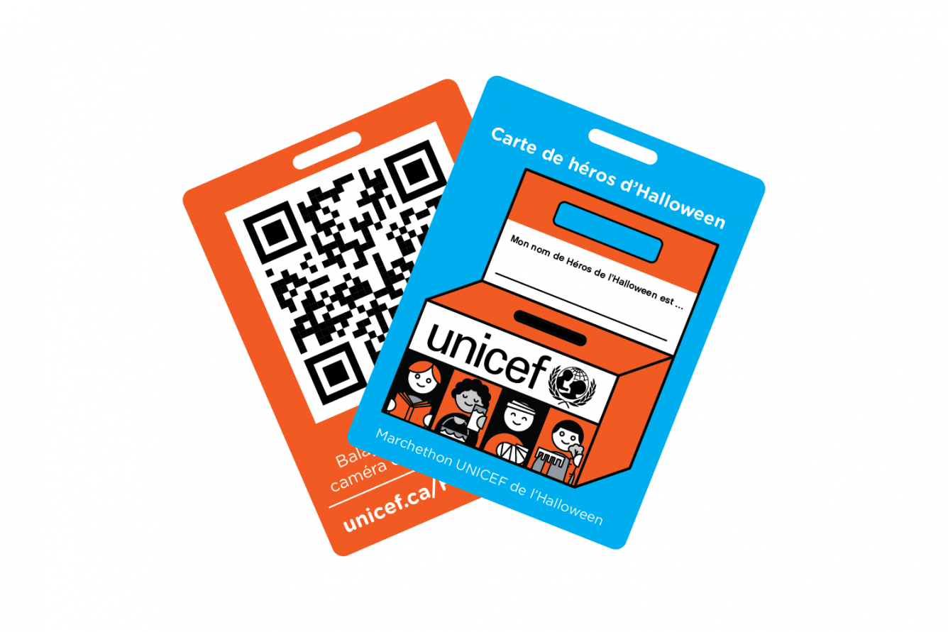 Halloween Hero Card with a QR code