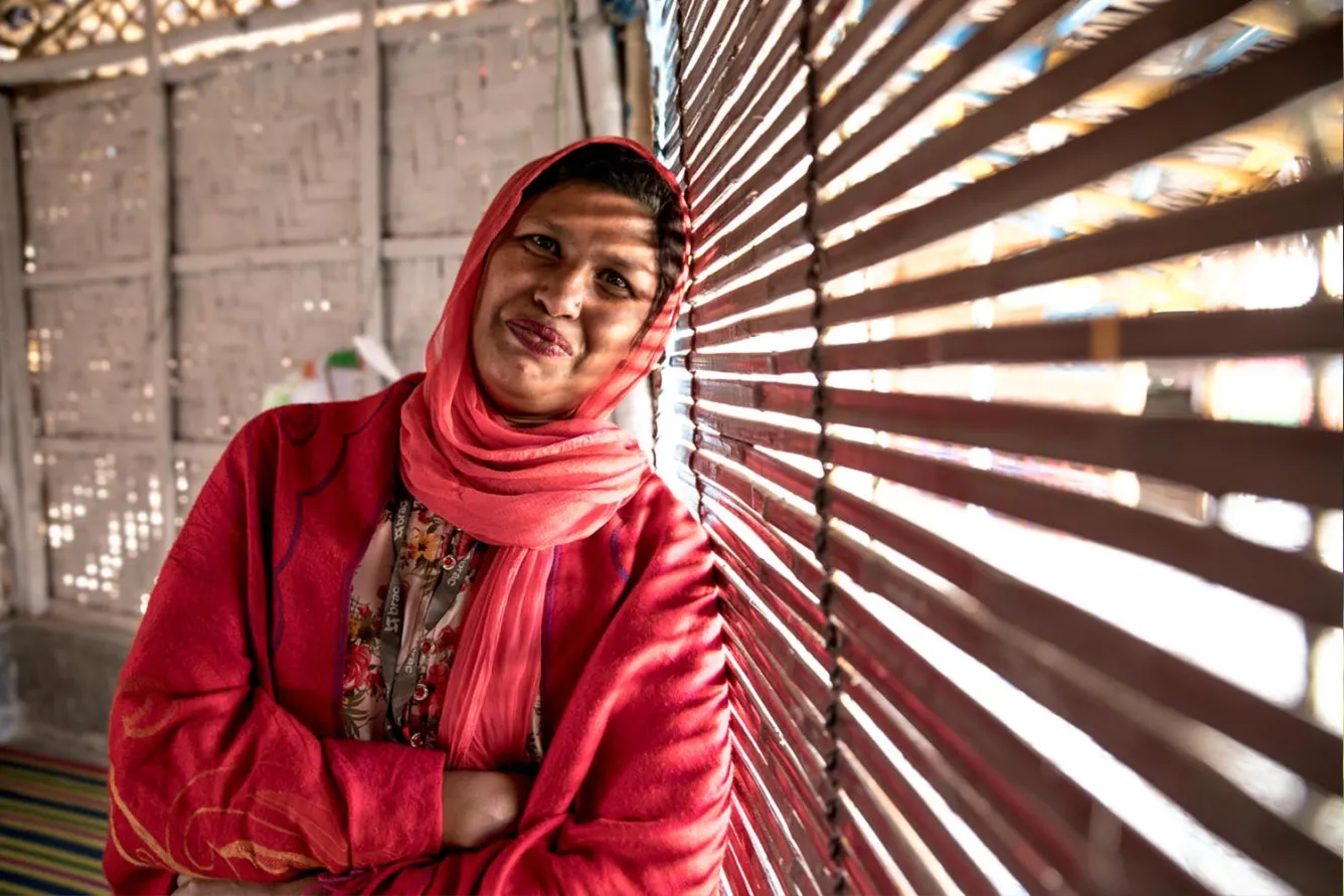 Shumi travaille dans l’une des 15 zones sécuritaires assurées par l’UNICEF dans le plus grand camp de réfugiés du monde, à Cox’s Bazar, au Bangladesh.