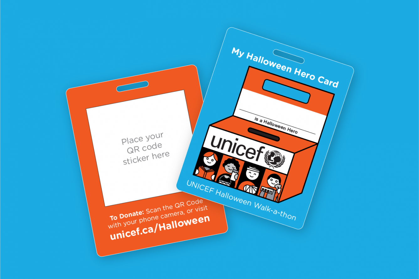 Halloween Hero Card with a QR code