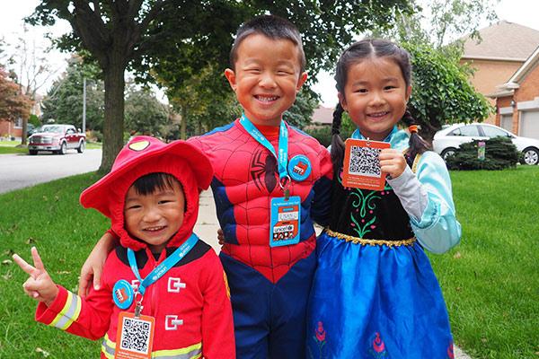 Children taking part in UNICEF Halloween Walk-a-thon
