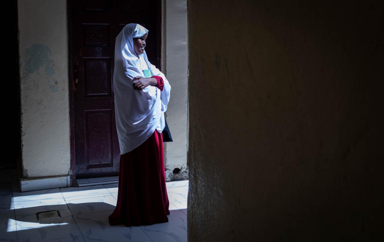 Saharla Abdikarim Adan, 13, poses for a portrait at home in Borana, Somaliland