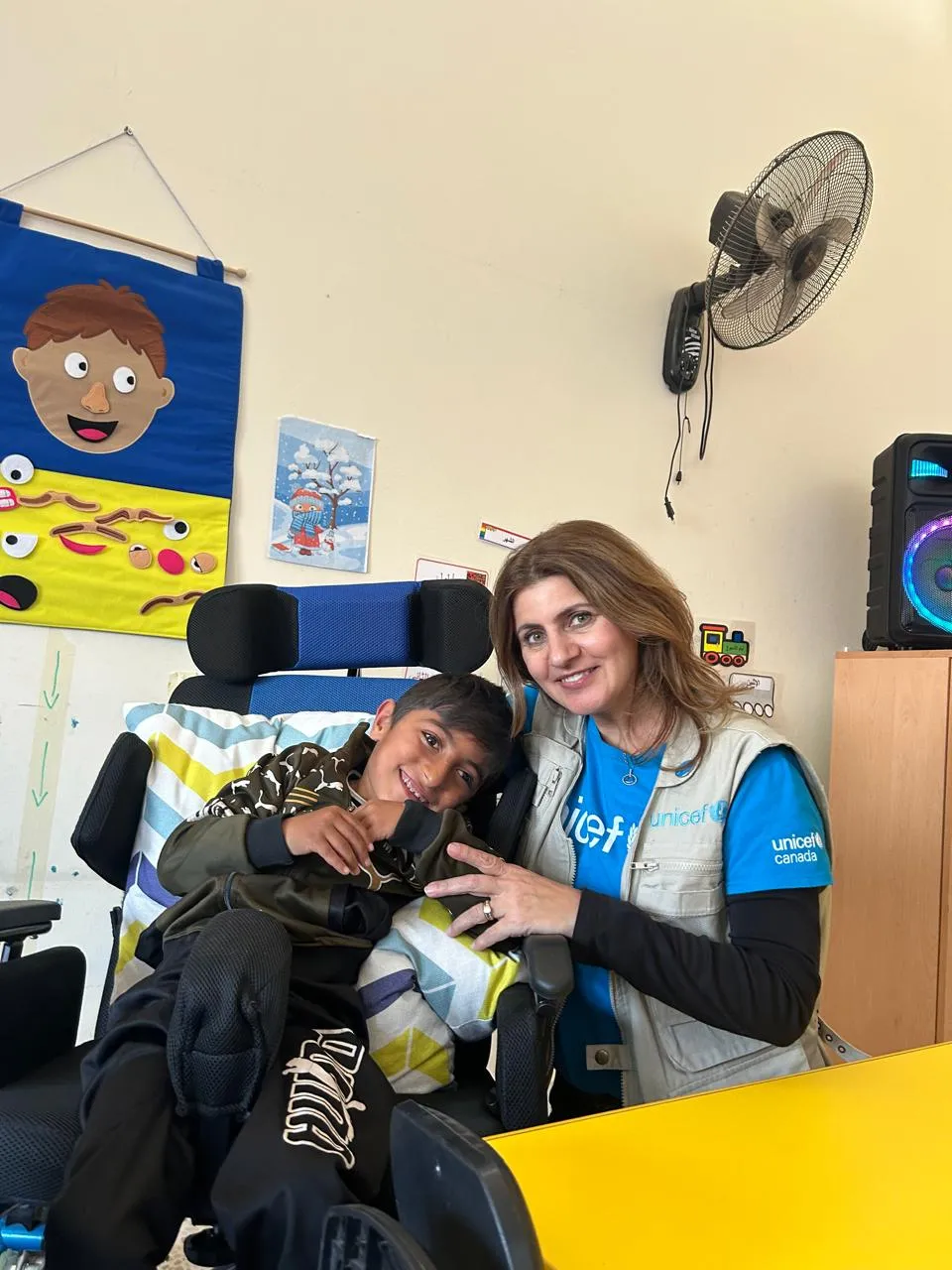 Bayan at the Makani centre run by the Lebanese Organisation for Studies and Training (LOST), meeting children, teachers, and caregivers.