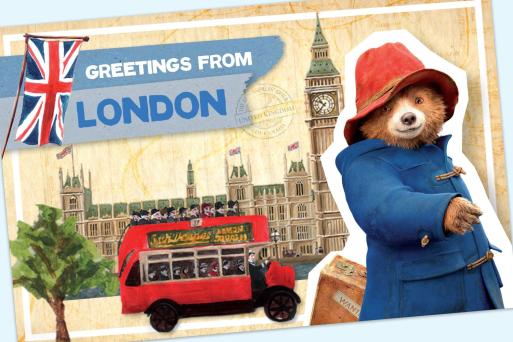 Image of a postcard from Paddington bear.