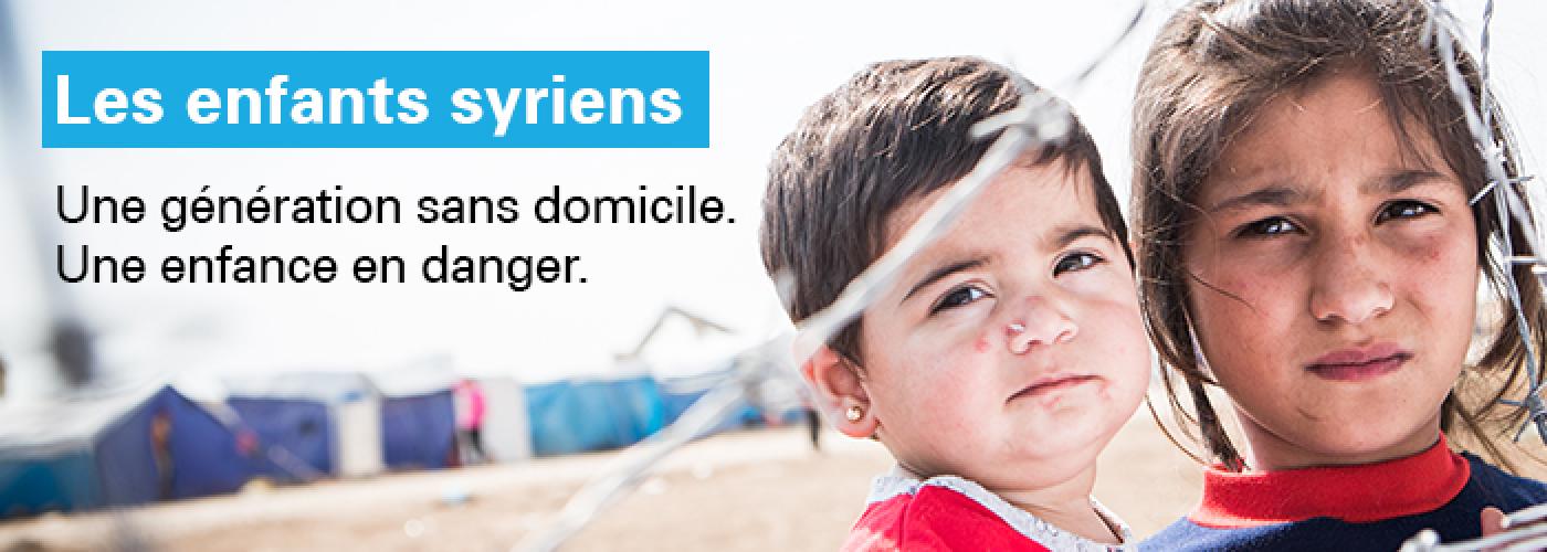 L’UNICEF est l’un des organismes de bienfaisance et d’aide humanitaire les plus actifs en Syrie. Faites un don dès aujourd’hui pour aider les enfants syriens; il sera versé directement au Fonds d’urgence pour la Syrie.