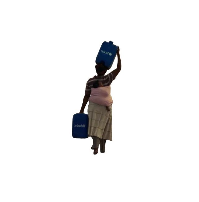 Image détourée d’une femme avec un bébé.
