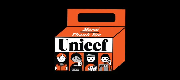 Illustration of the orange UNICEF Halloween box.