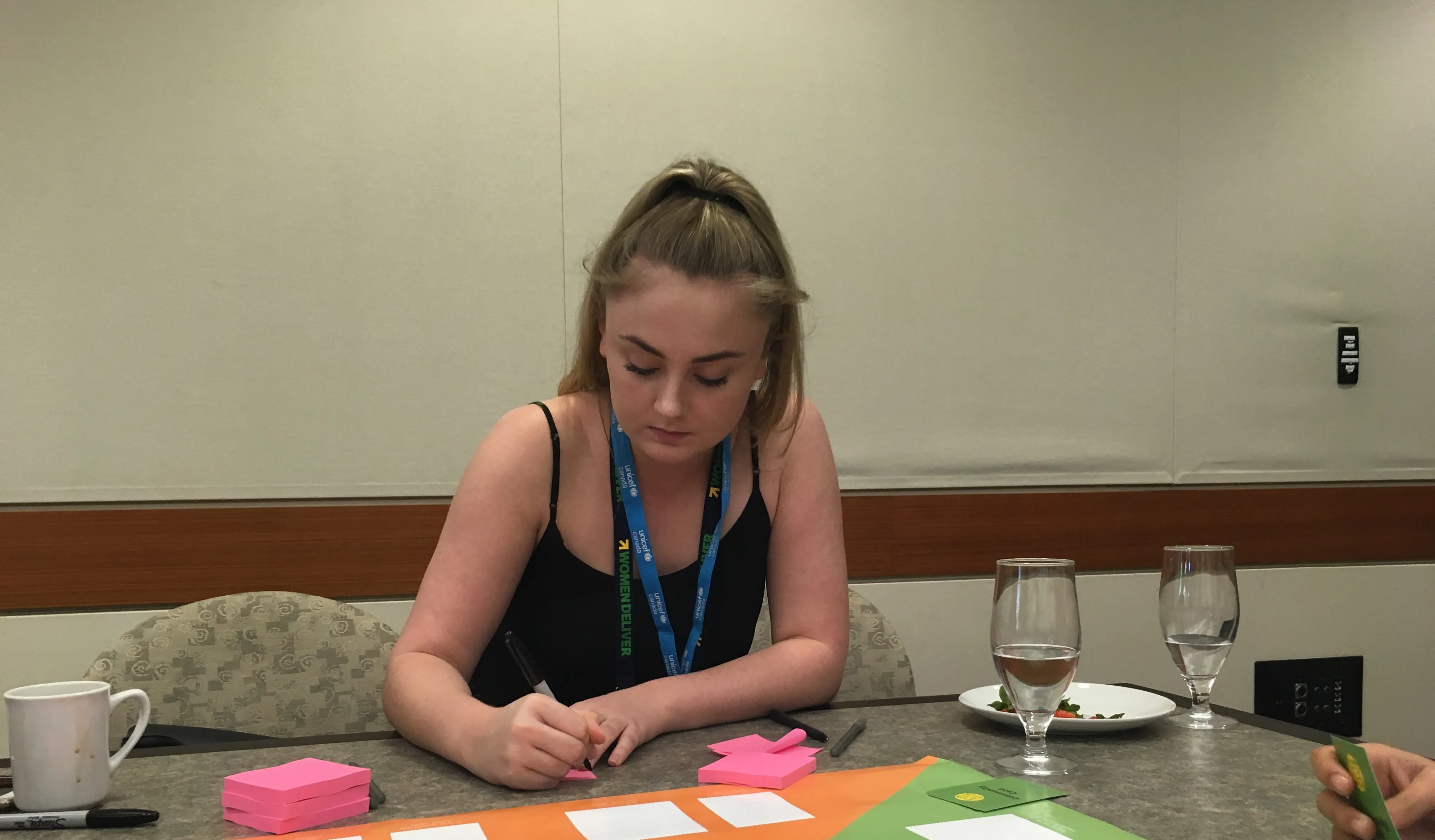 Young woman working on a collaborative project