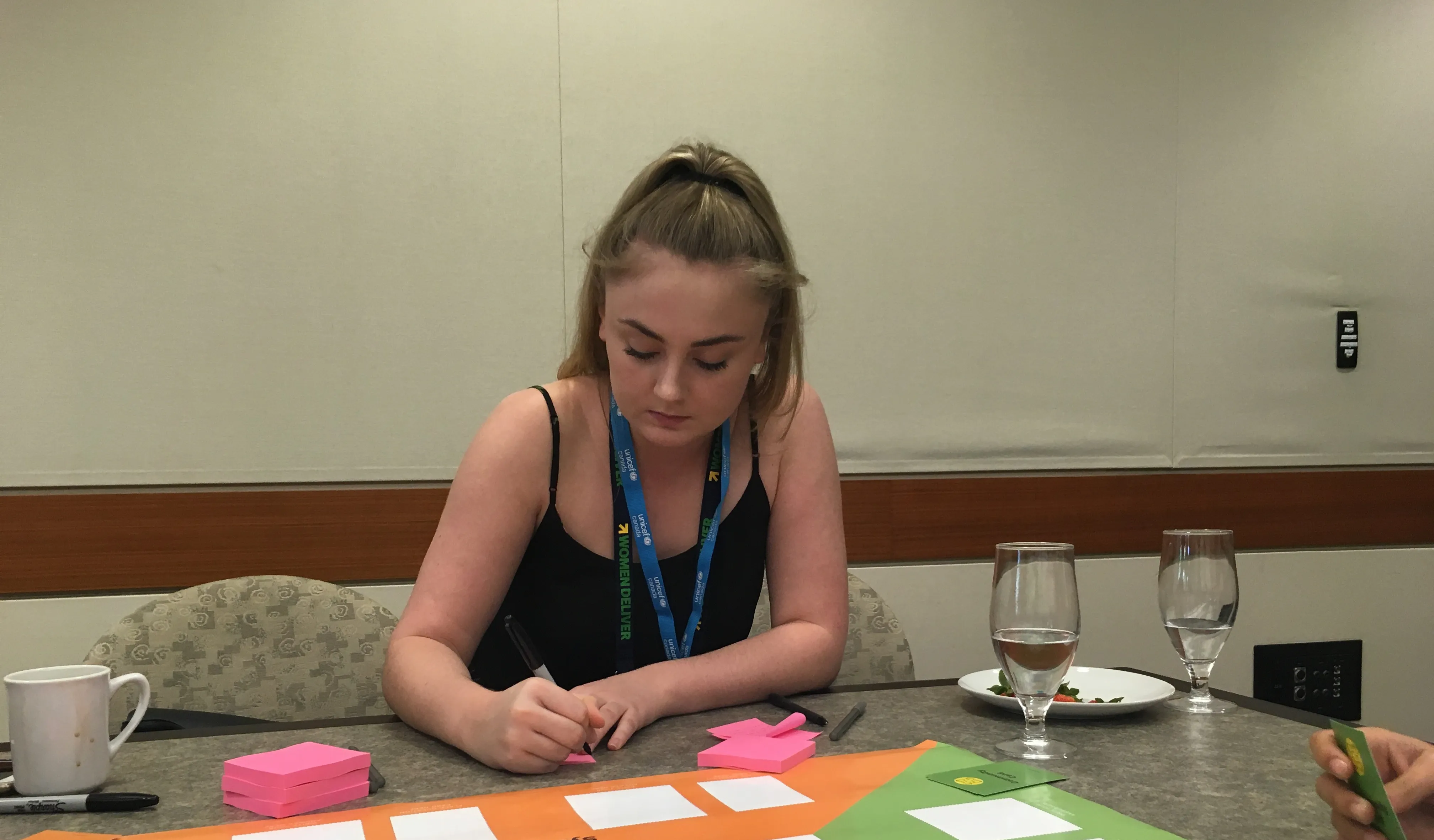 Young woman working on a project