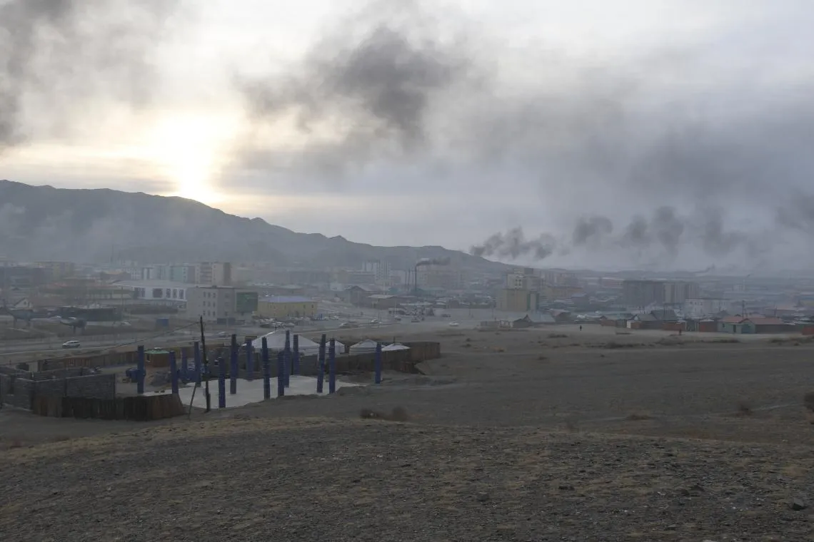 Smog clouds sit over the capital of Mongolia.