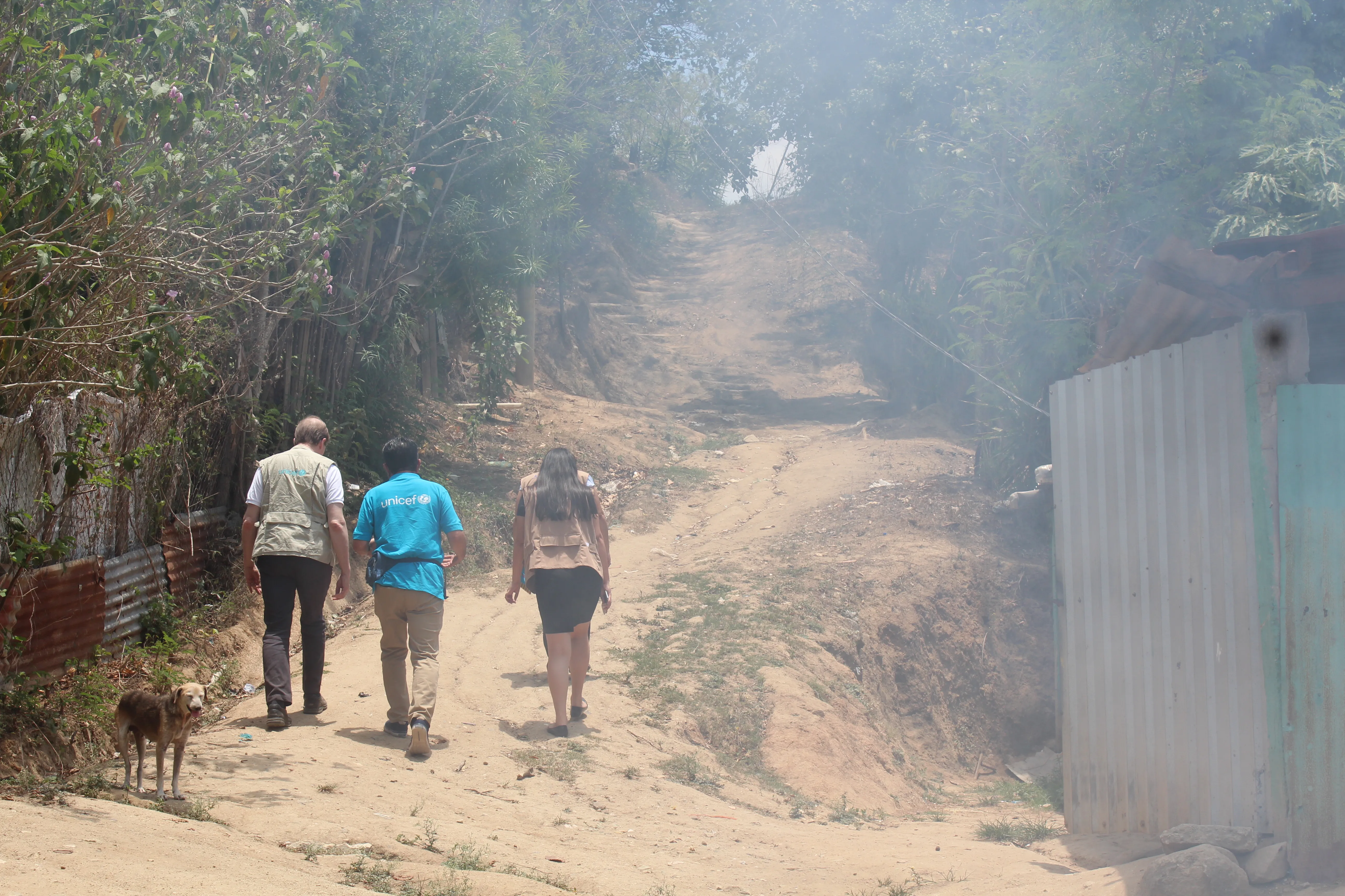David on route to visit a migrant family in Honduras.