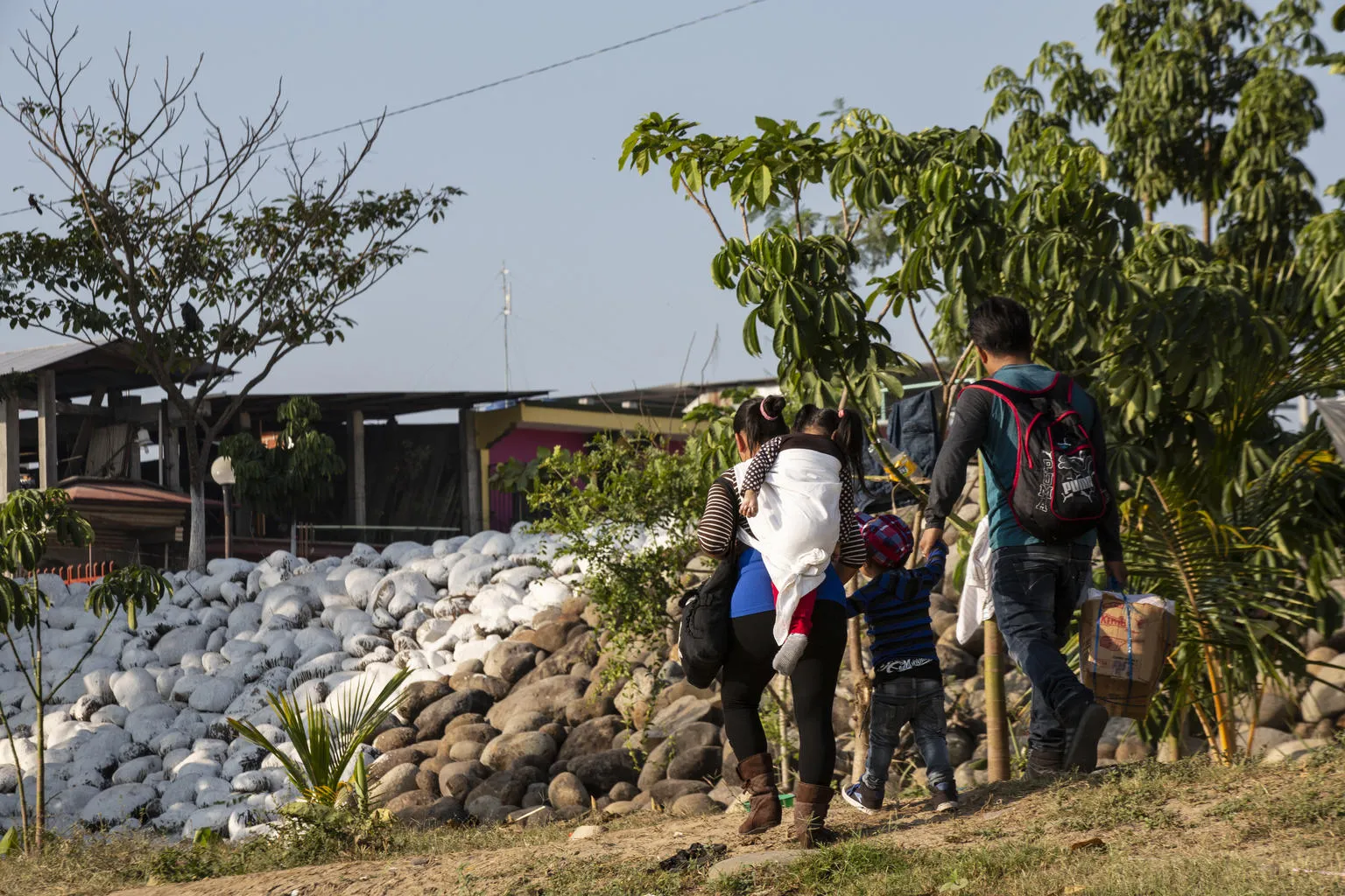 family at the Mexico-Guatemala border