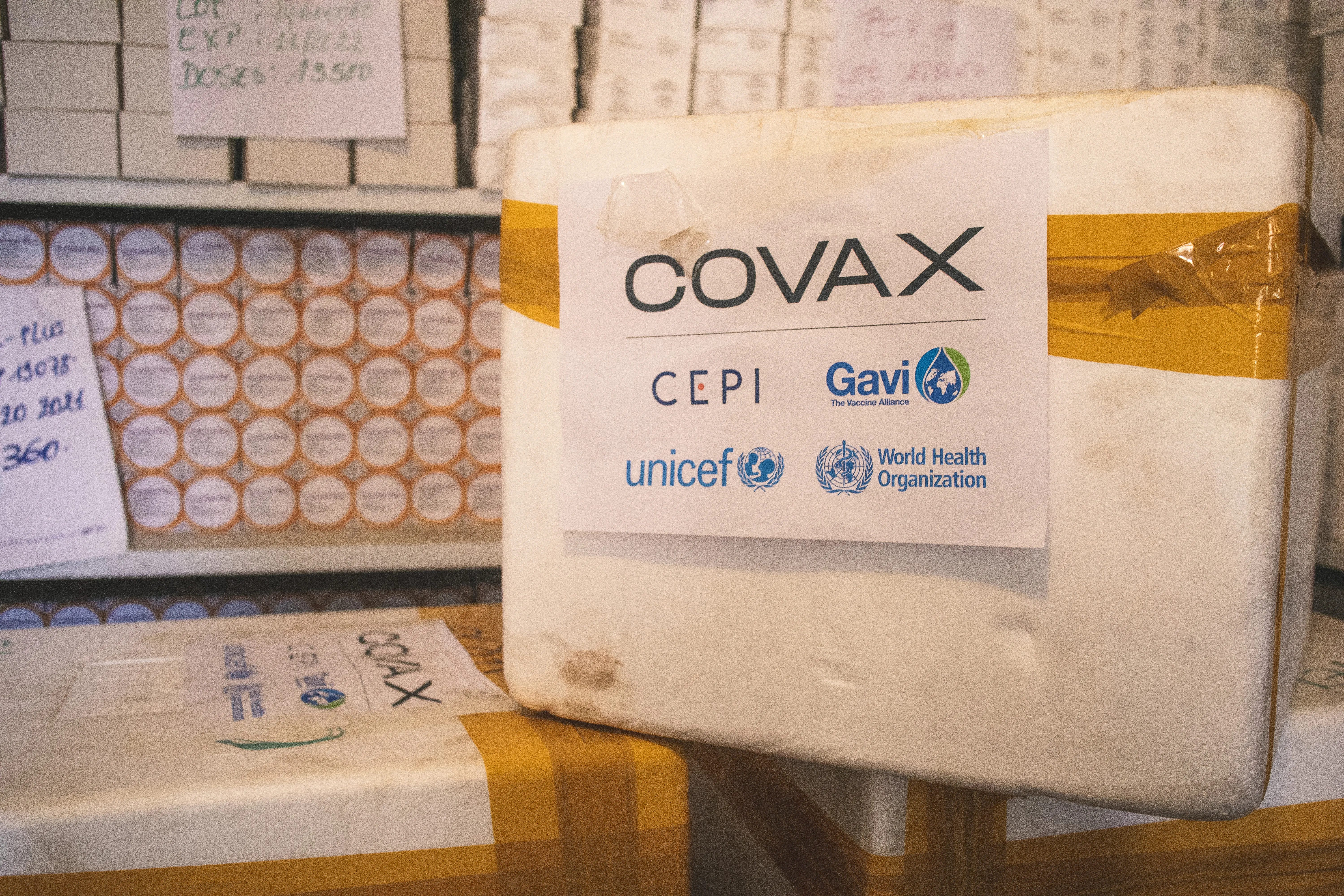 April 21, 2021 - Goma, North Kivu Province, DR Congo. Nearly 100,000 doses of COVID-19 vaccine arrived in Goma thanks to the COVAX program. They will be deployed in the provinces of North and South Kivu.