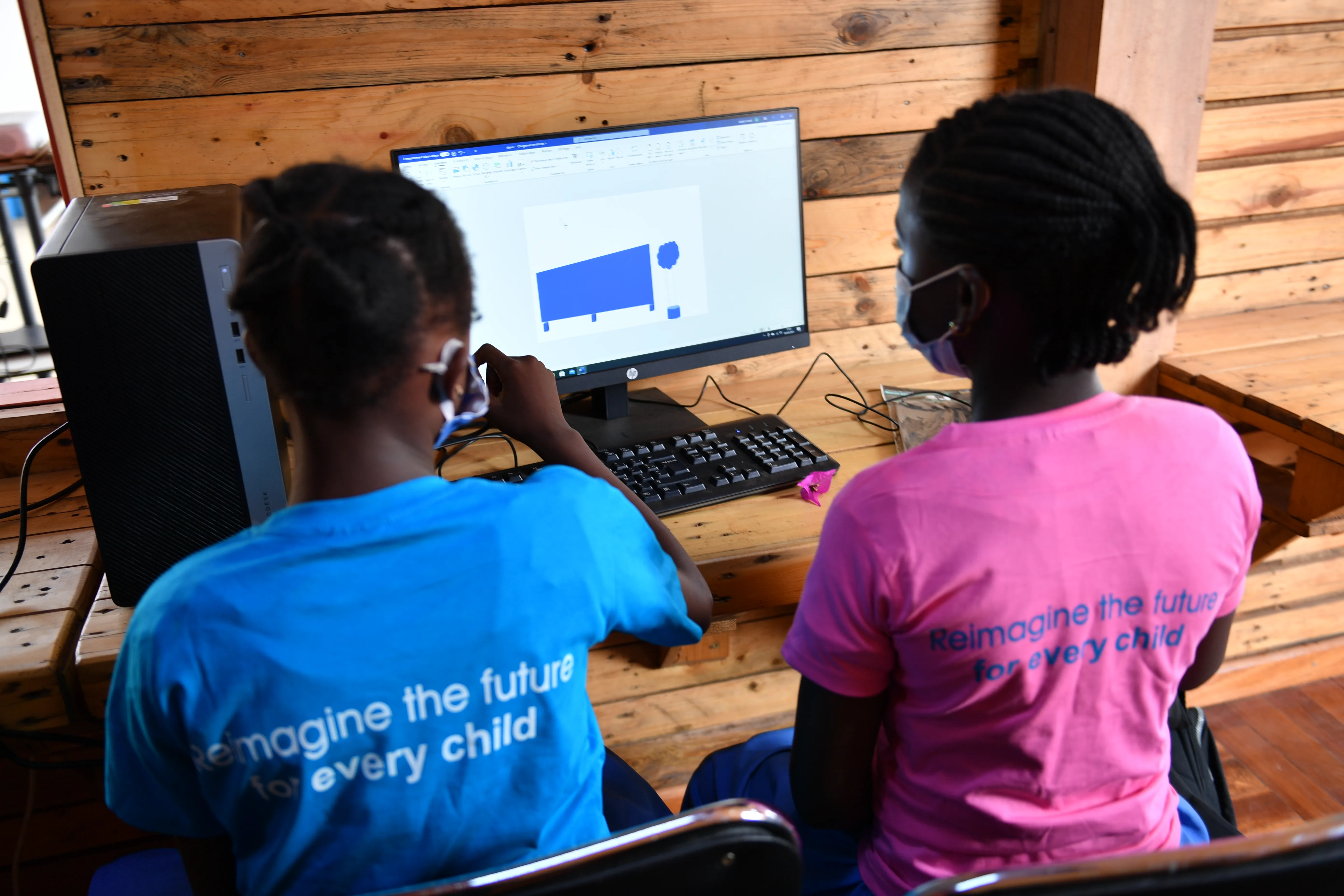 The initiative “Connect my School” initiative was launched on 12 April 2021 at the public school in Melen-Yaounde. Supported by UNICEF, Connect my School aims to connect schools to the Internet by providing them with access to online and offline teaching and learning via tablets, including for out-of-school adolescents. The infrastructural component of the "Connect my school” called a " e-container / digital HUB" built with recycled materials and powered by solar energy.