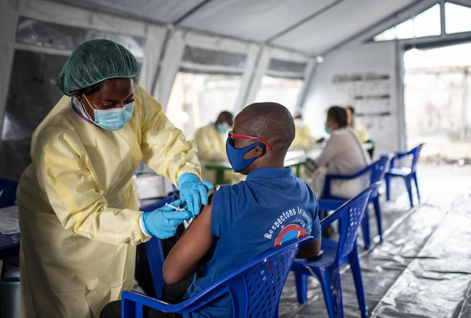 Launch of the vaccination campaign against COVID-19 in Goma, North Kivu province, with the vaccines received through the COVAX initiative.