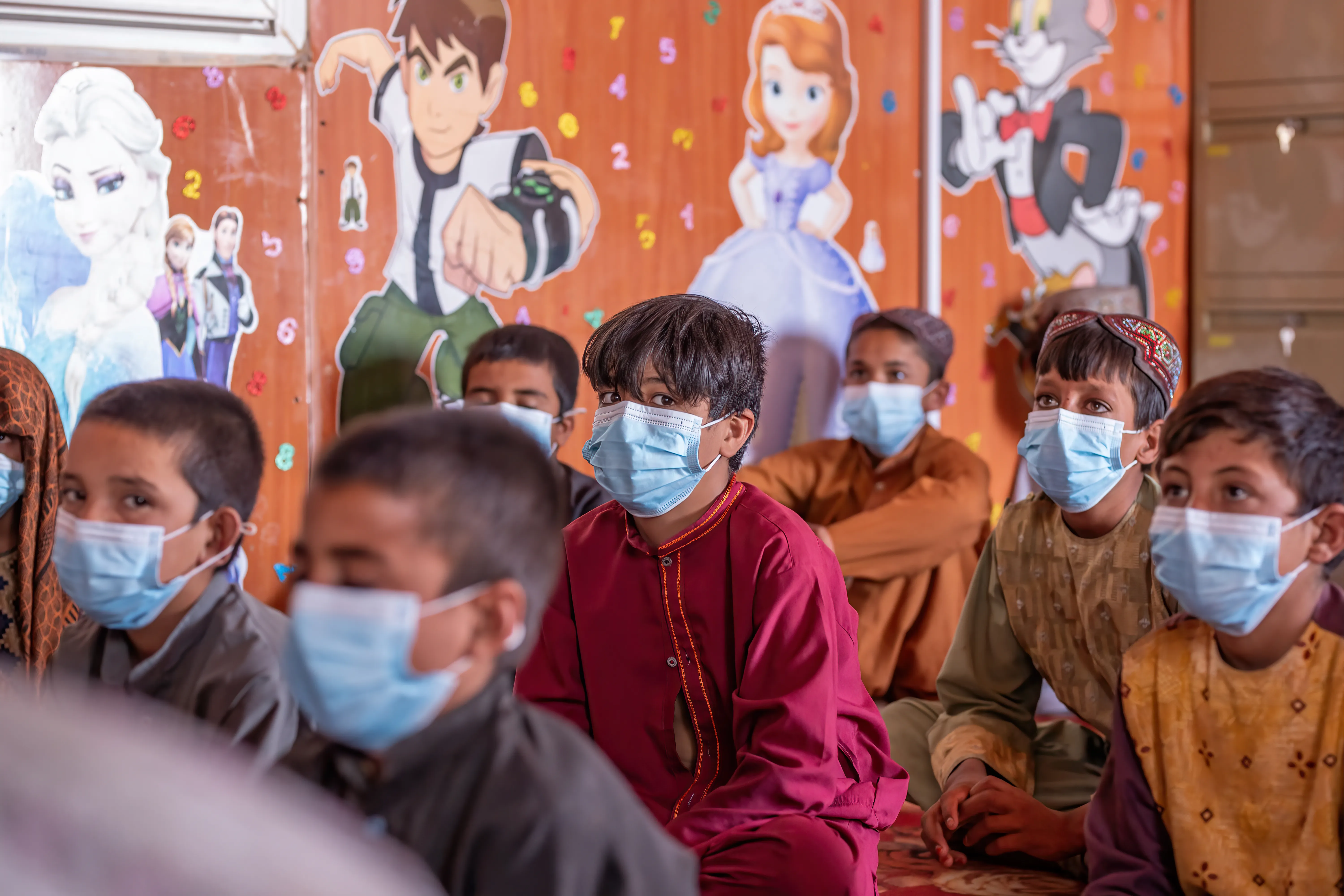 At Shahrak-Sabz IDP settlement in Herat city, UNICEF and its partner continue to provide recreational activities and psychosocial support through fixed and mobile Child-Friendly Spaces (CFSs).
