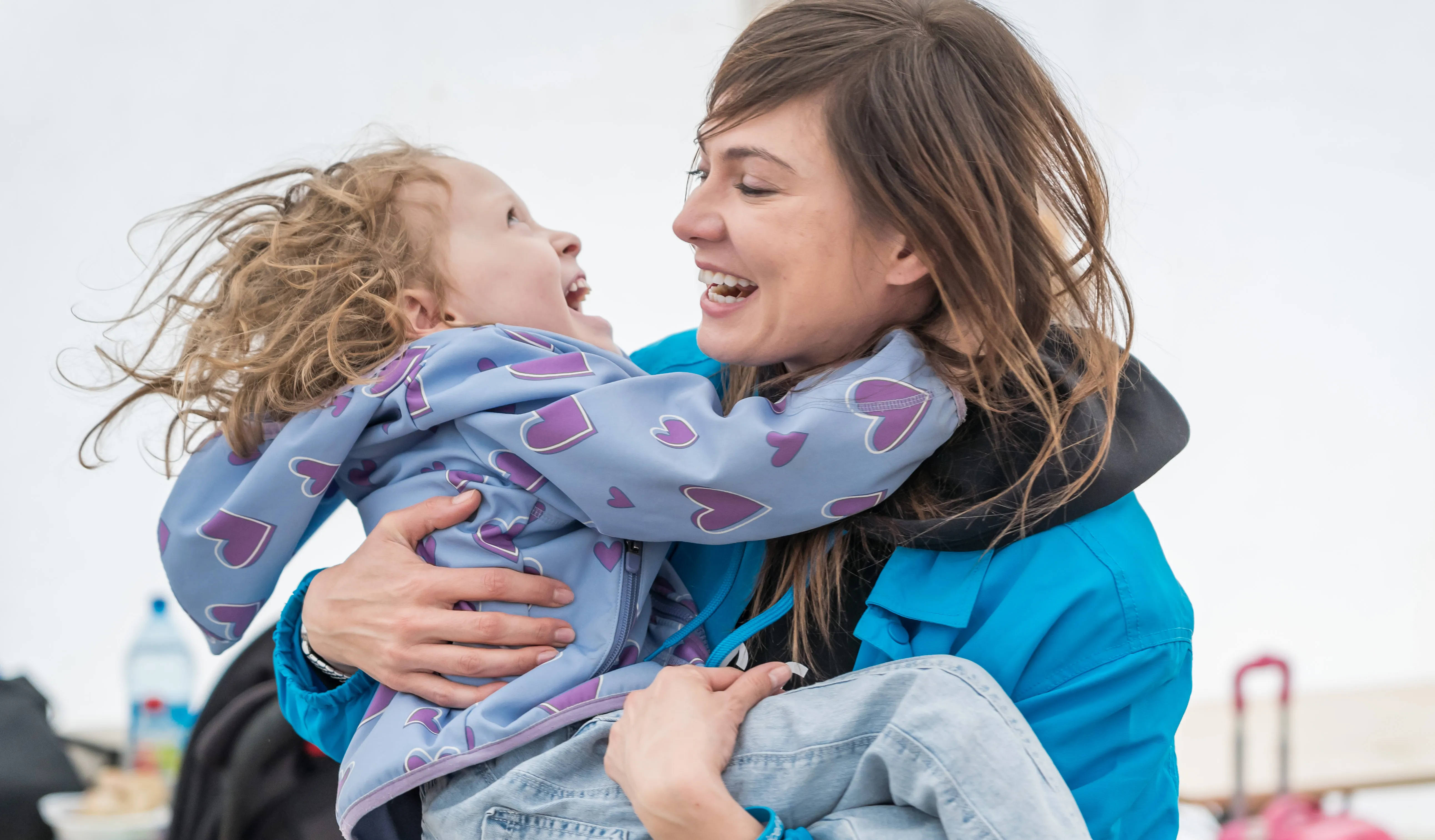 A mom with her daughter 
