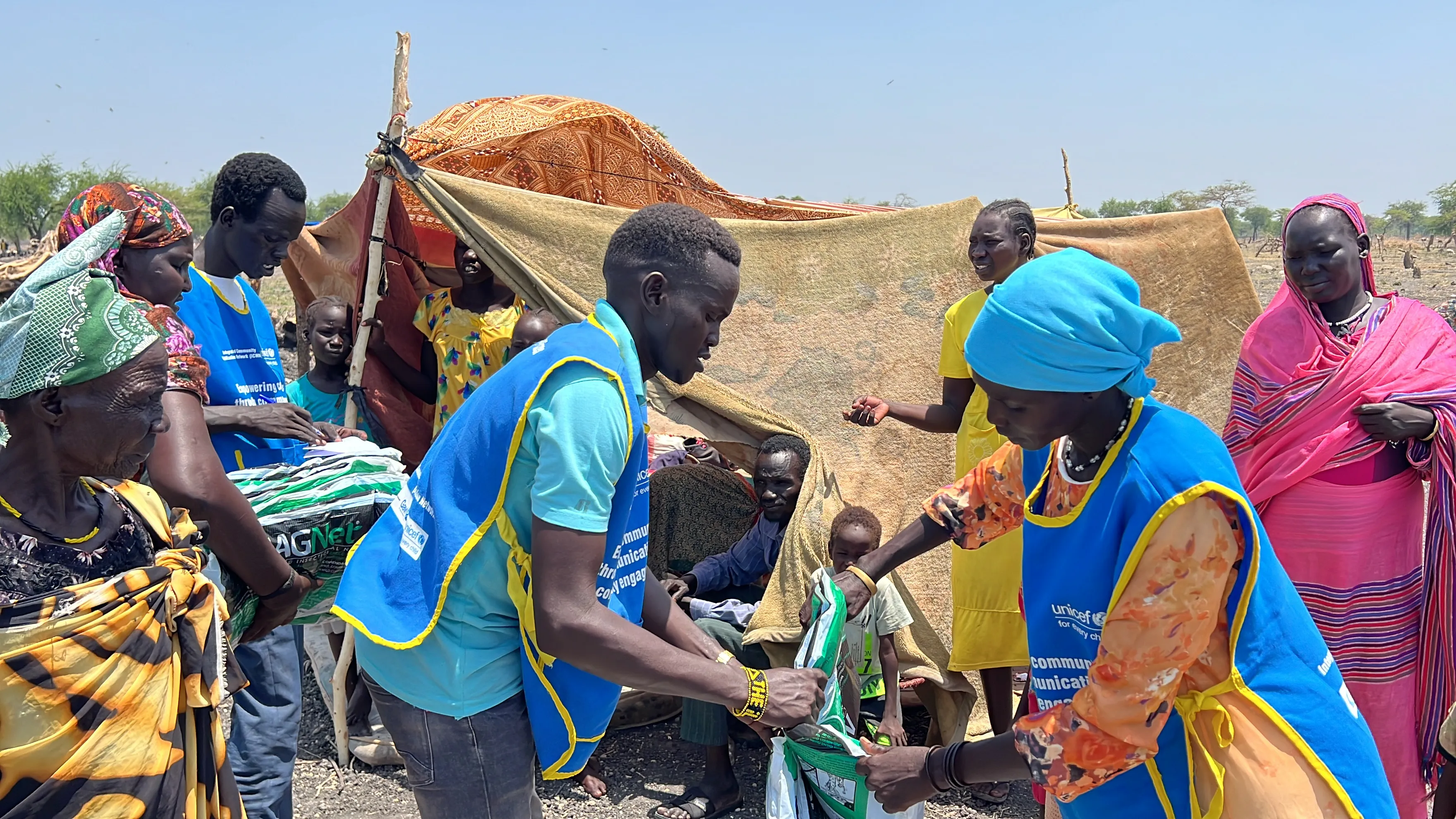 Transit Site in Roriak, Unity State, South Sudan. People receive support after fleeing conflict in Sudan.