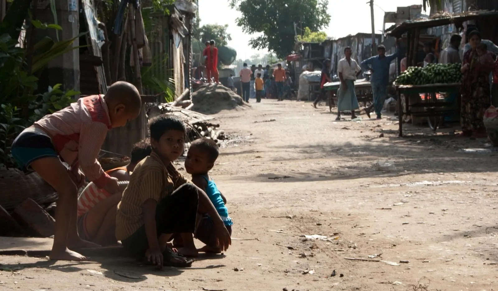 Street children in Bangladesh.
