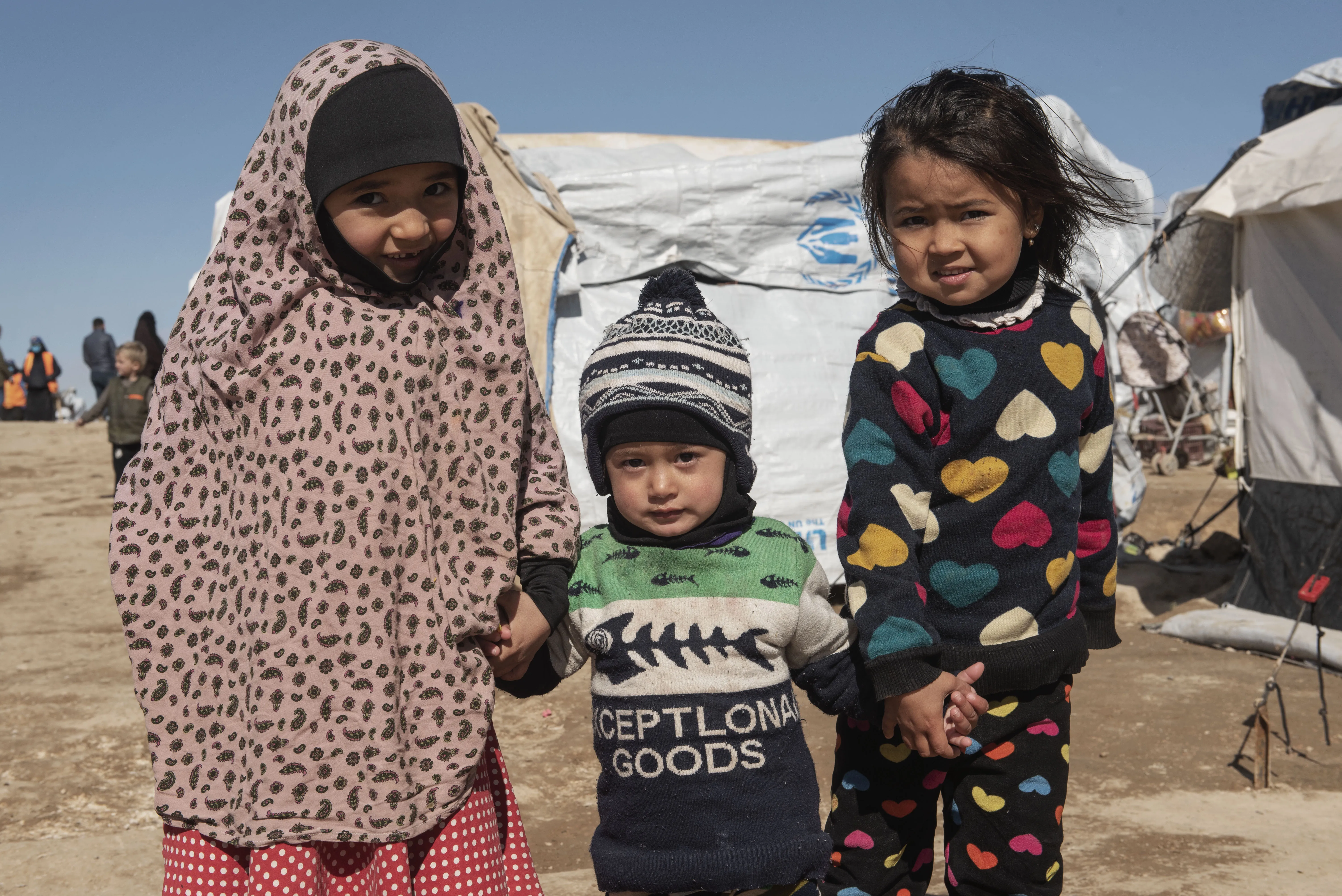 On 10 February 2020, children in the annex of Al-Hol camp in northeast Syria, where more than 7,100 children from around 60 countries are sheltered.