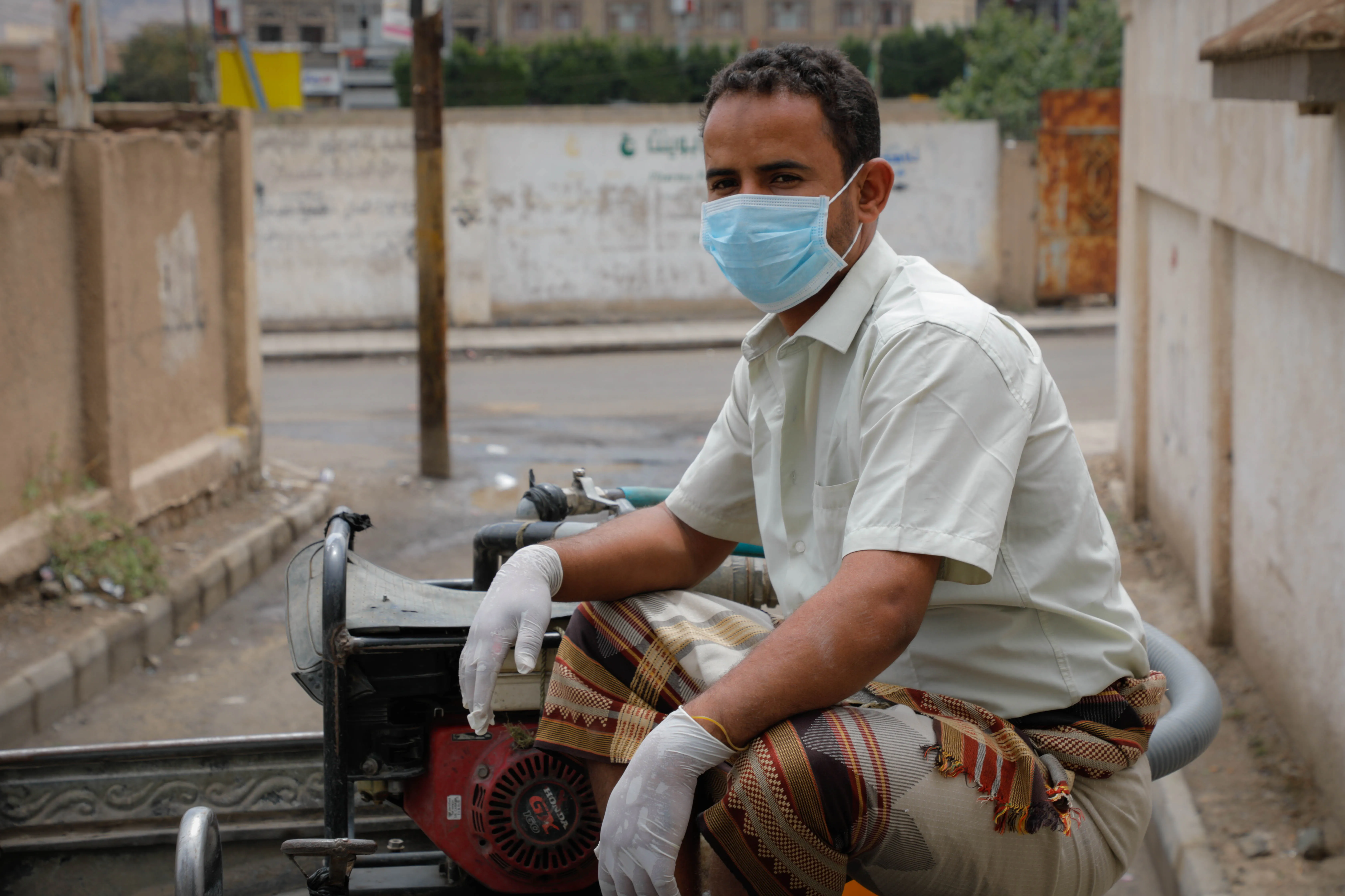 Ahmed Abdullah Al-Azani is 30 years old and works trucking water to communities in Sana'a, Yemen. In response to the COVID-19 pandemic UNICEF and partners have scaled up their WASH response to provide more families with access to clean water so they can wash their hands and practice good hygiene.