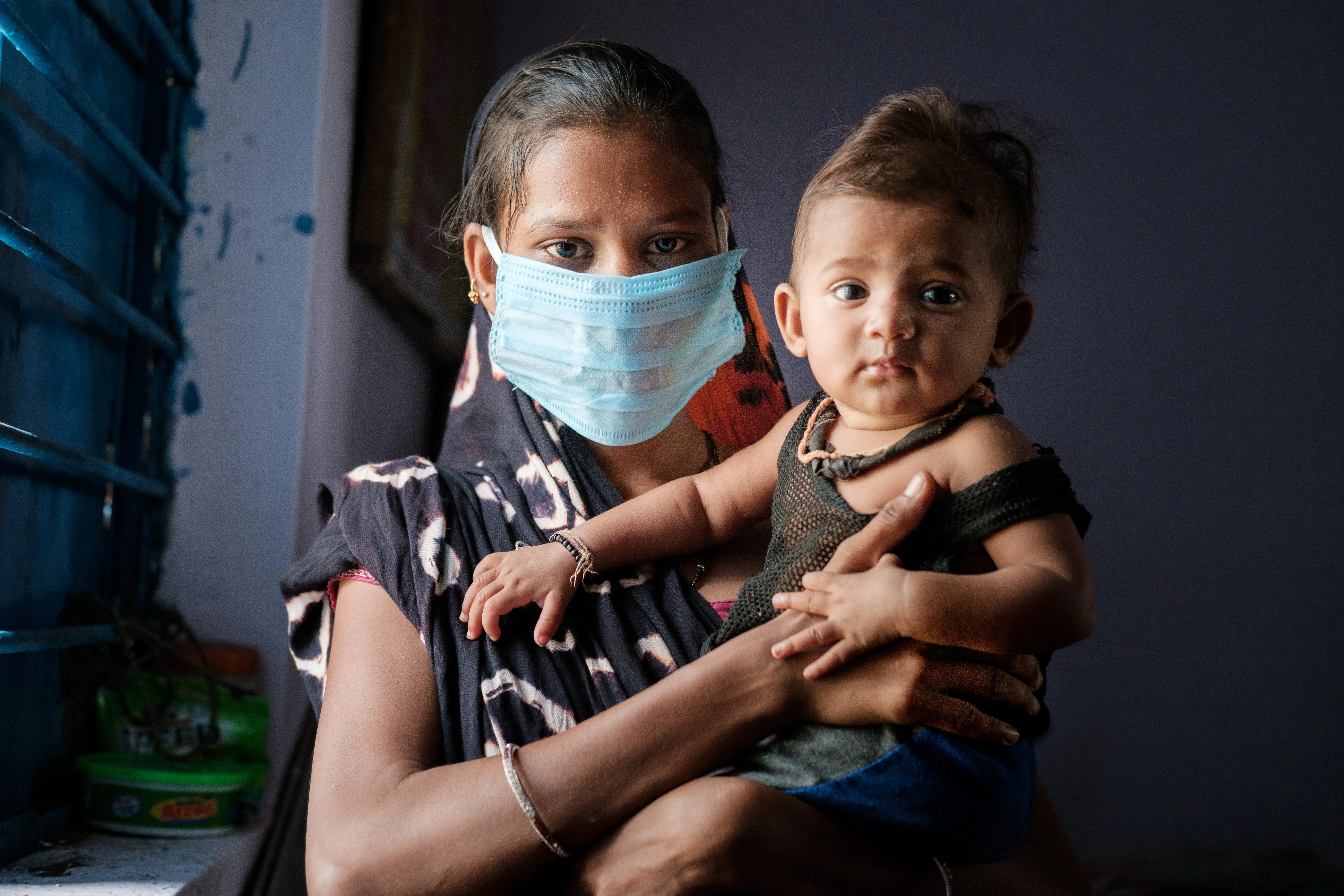 A happy Naina Patel with her daughter at Mamta Diwas(VHND) at Chanota Fadia, AW Baria, Gujarat as routine immunisations and checkups resume post covid lockdown.