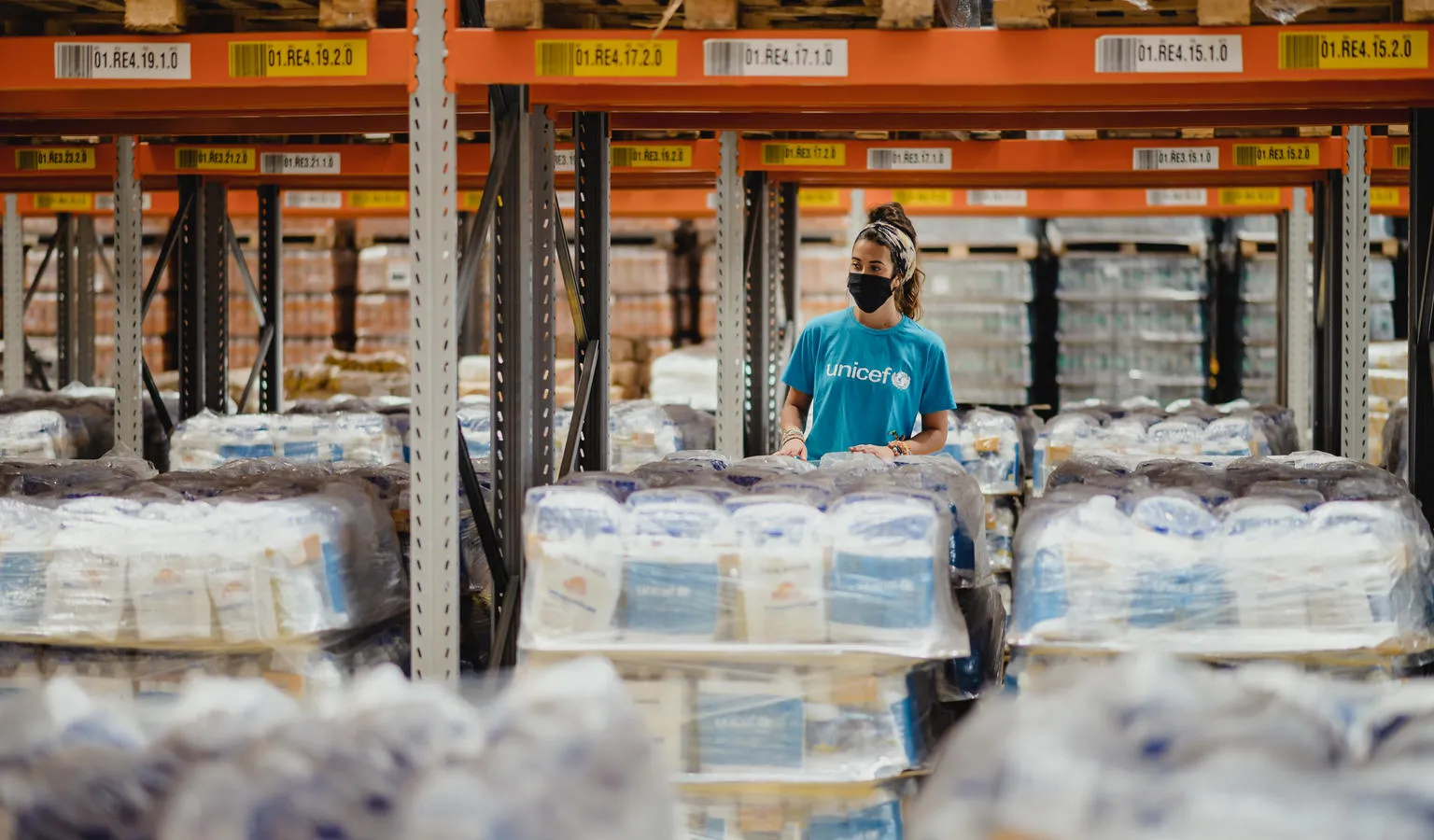  Ludmila Balanin, UNICEF Marketing Services UNV, is pictured at UNICEF's warehouse in São Paulo, Brazil.