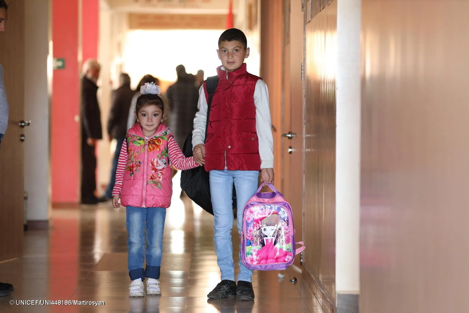 Oksana and Ashot who have fled to Armenia due to military escalation in the region are among the first ones who started to attend school in Armenia.