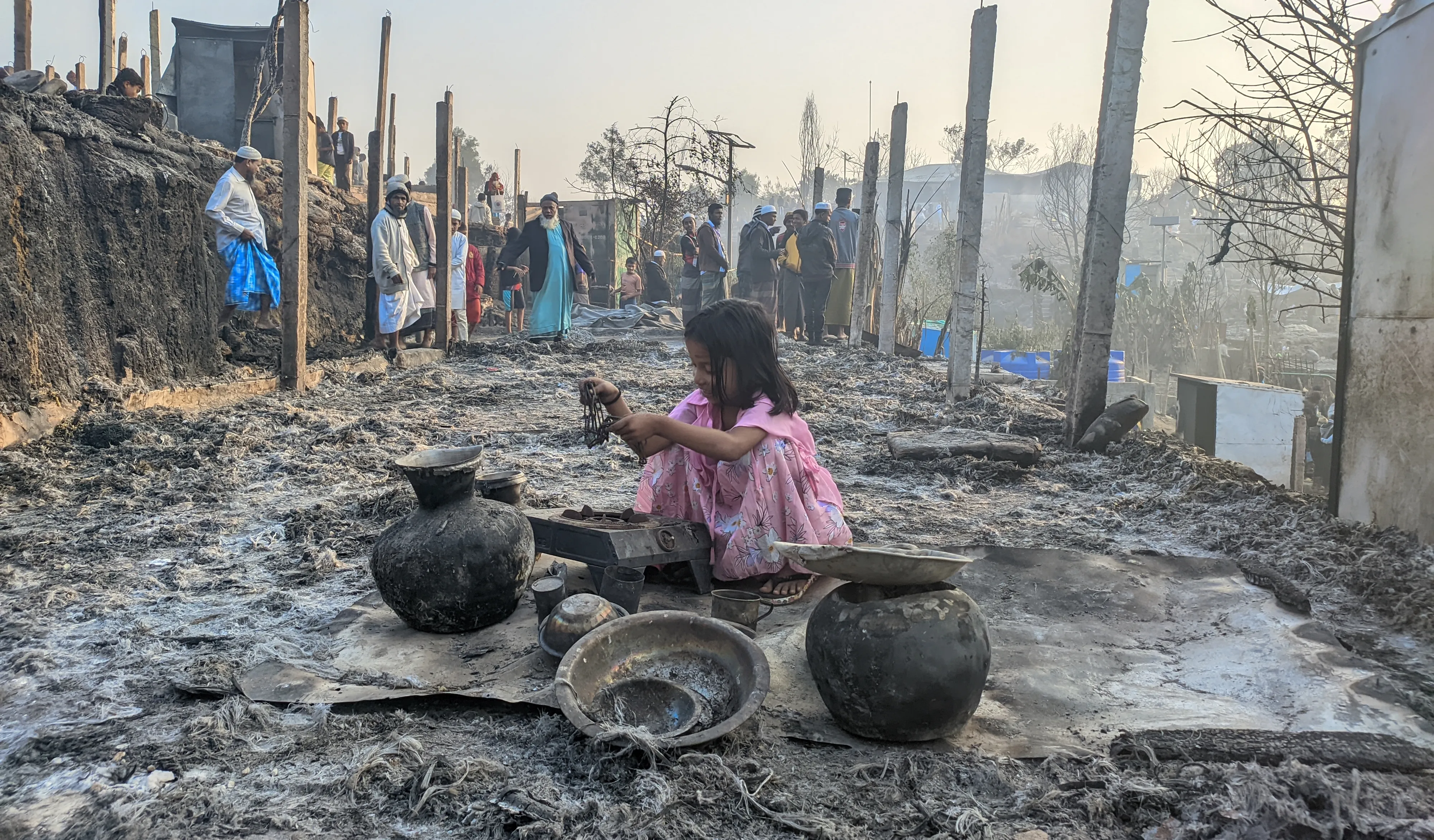 Fire ravages Rohingya refugee camp leaving 3,500 children homeless and 1,500 without education