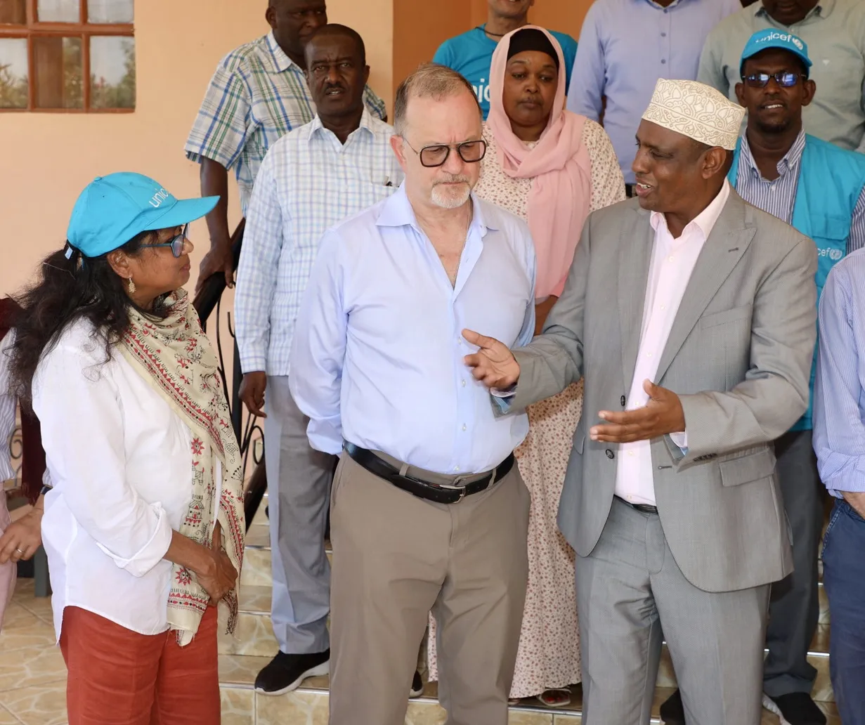 UNICEF Deputy Executive Director, Ted Chaiban having a conversation with the Governor of Marsabit County and UNICEF Kenya Country Representative