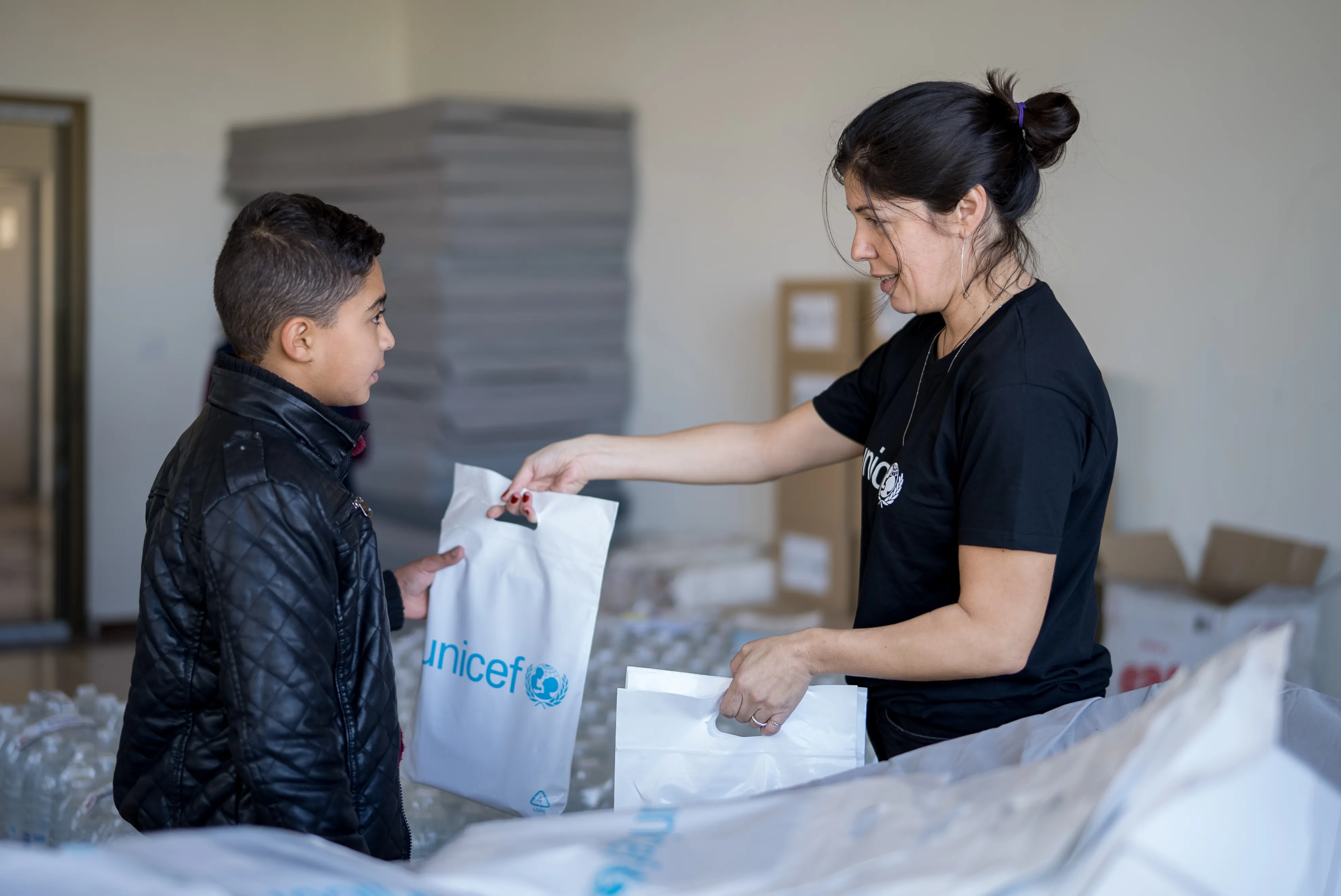 UNICEF is distributing winter clothes and school kits to displaced families in South Lebanon.