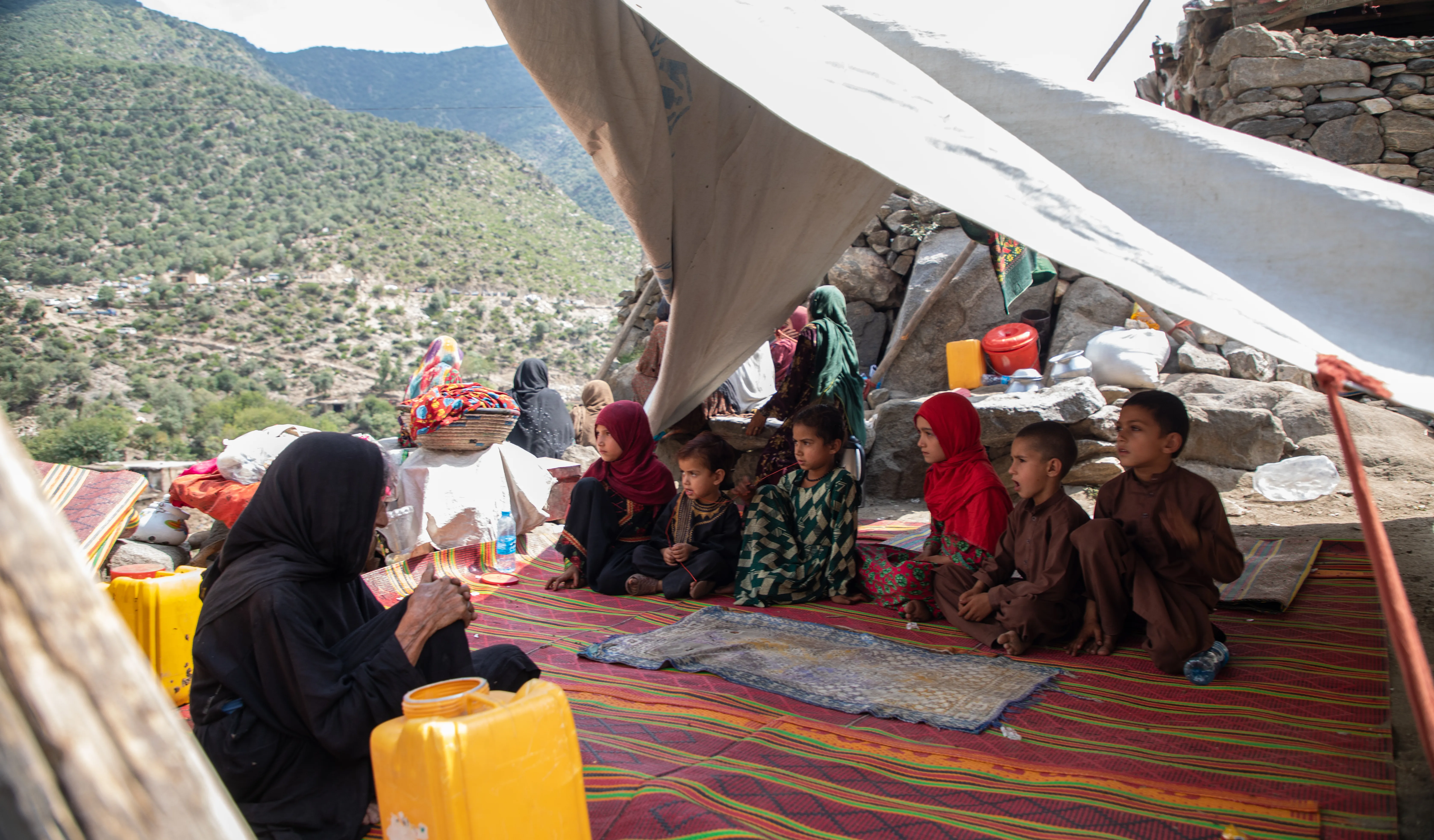 On 2 September, 2025, Zekrullah, 17 years old, was sitting with his family under a tent after the earthquake in Ghazi Abad village, Nurgal district, Kunar province, Afghanistan.